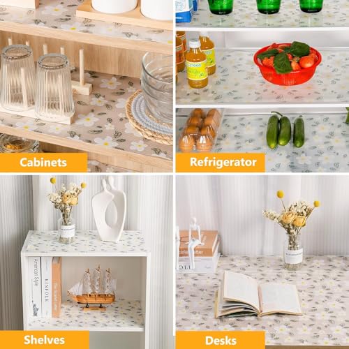 SKYTONE Kitchen Shelf Liner Anti Slip Mat EVA Food Grade Multipurpose Washable Sheet for Fridge, Shelf Liner, Table, Kitchen Drawer Mat (Anemone, 45 X 300 CM) - Image 5