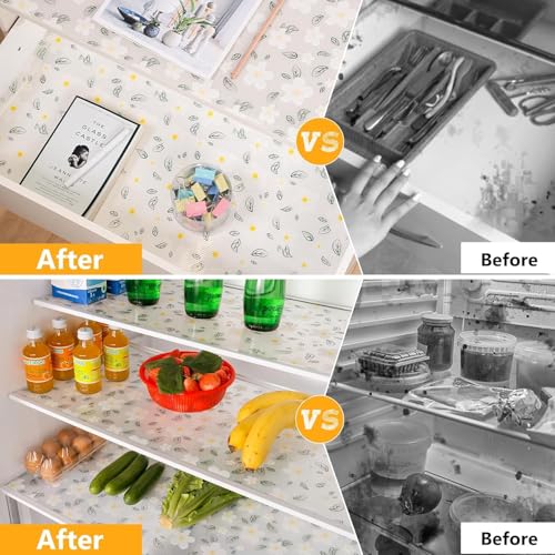SKYTONE Kitchen Shelf Liner Anti Slip Mat EVA Food Grade Multipurpose Washable Sheet for Fridge, Shelf Liner, Table, Kitchen Drawer Mat (Anemone, 45 X 300 CM) - Image 4