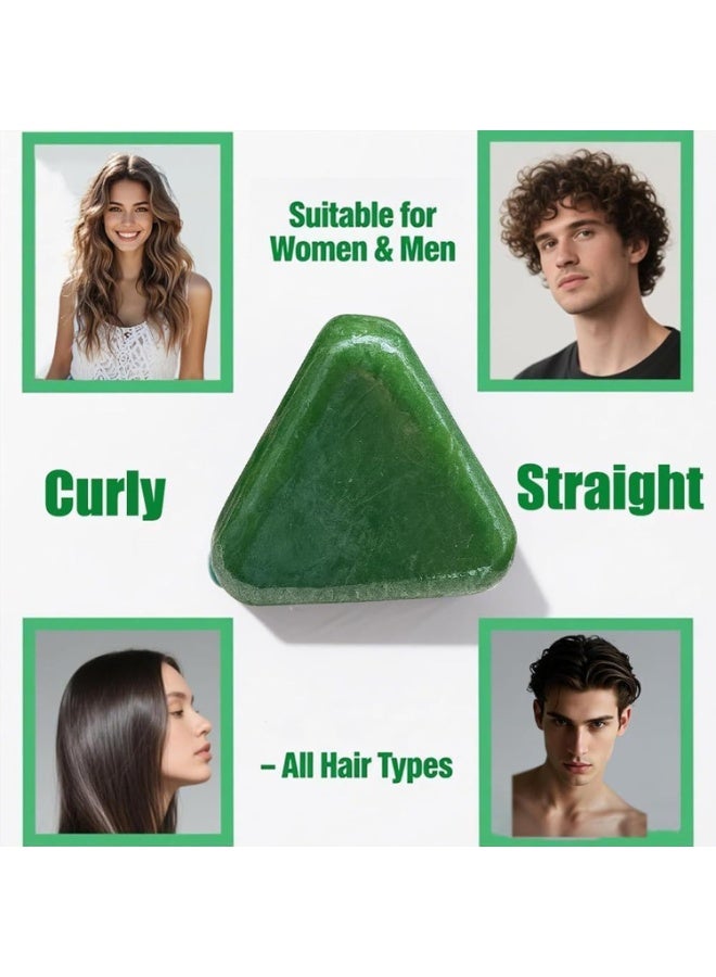Nature Triangle Shampoo Bar, Nature Seven Green Soap Shampoo, Plant-Based Solid Shampoos Bar, Herbal Hair Care, Gentle Cleansing & Nourishing Care for Healthy-Looking Hair - Image 4
