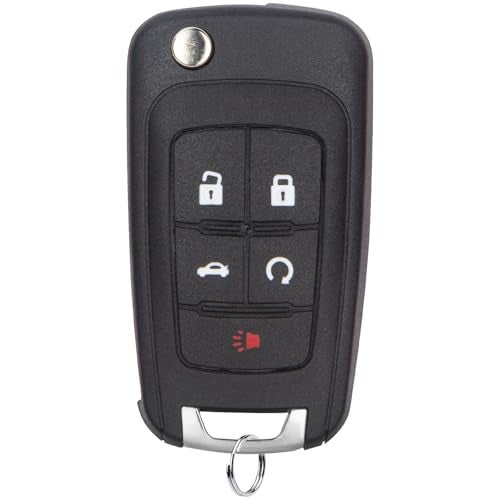 Aniterbo Car Key Fob Keyless Entry Remote Compatible with Chevy CruzeCamaroImpalaEquinoxGMC TerrainLacrosse 2010 2011 2012 2013 2014 2015 2016 2017 Key Replacement for OHT01060512 1Pack 5 Buttons - Image 1