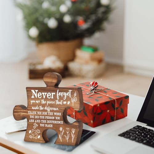 THRXOBN New Job Gifts for Women, Never Forget You Are the Piece That Made the Difference, Inspirational Piece Plaque, Thank You Gift for Teacher Nurse Coworker, 5.5x5.2 Inch,WVV1 - Image 2