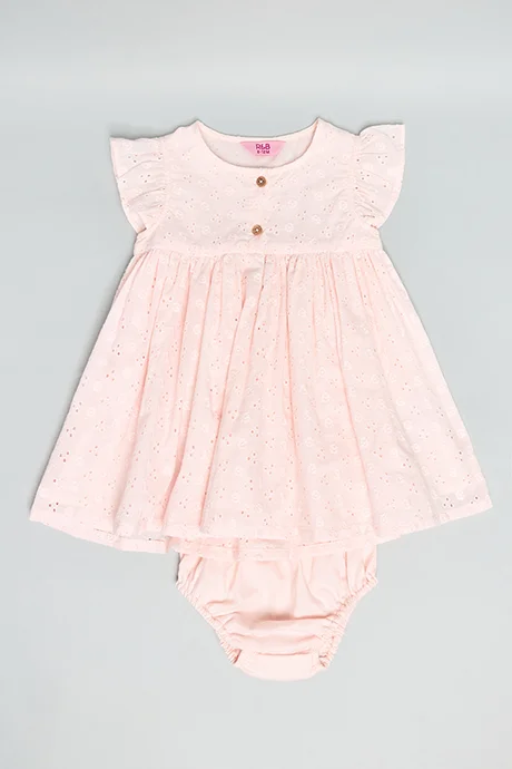 R&B Schiffli Fit & Flare Dress with Bloomers