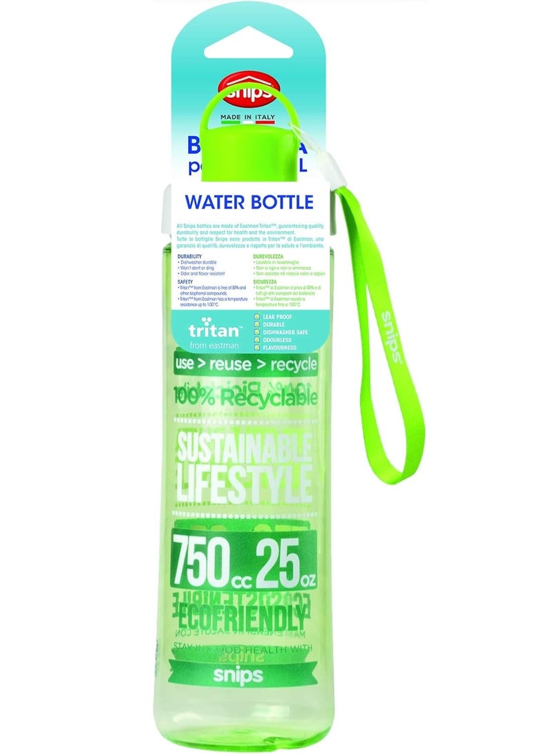 Snips Tritan Decorated Water Bottle 0.75 L - Eco Green Water - Image 4