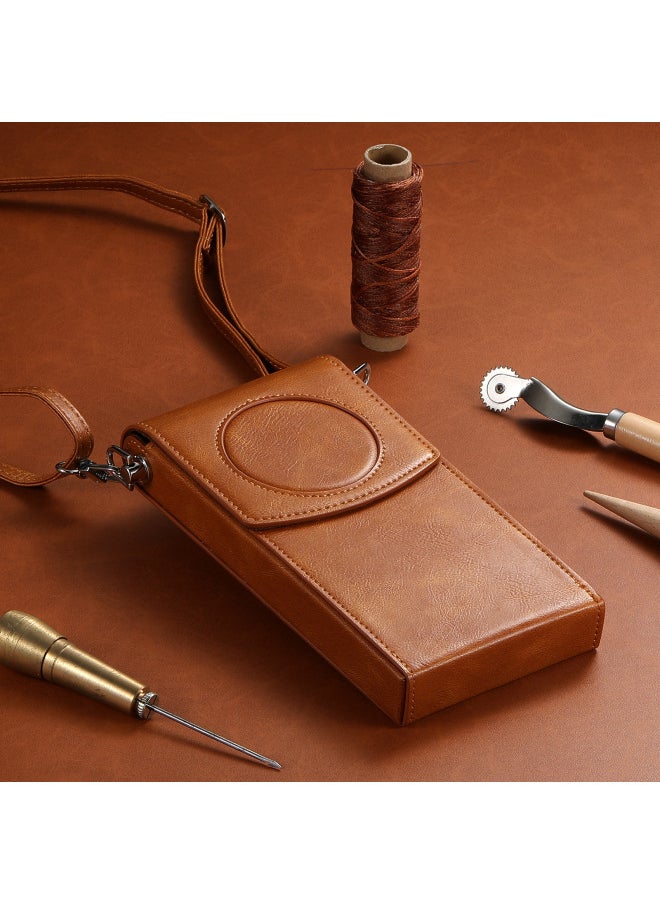 Generic Applicable To For Apple Vision Pro Battery Protective Cover For Apple MR Power Bank Portable Leather Storage Bag-Specifications:Brown  - Image 4
