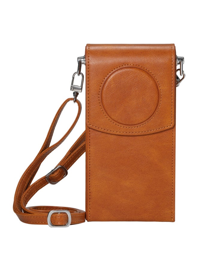 Generic Applicable To For Apple Vision Pro Battery Protective Cover For Apple MR Power Bank Portable Leather Storage Bag-Specifications:Brown  - Image 1