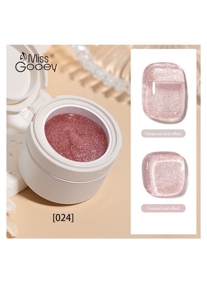 Miss Gooey Nail Polish Colors Cream Solid Gel Nail Polishs Super Shine Nude Quick Dry 60 Seconds Salon-Quality Bright Soak Off UV Lamp Required Home DIY Manicure 10g With Brush  - Image 1