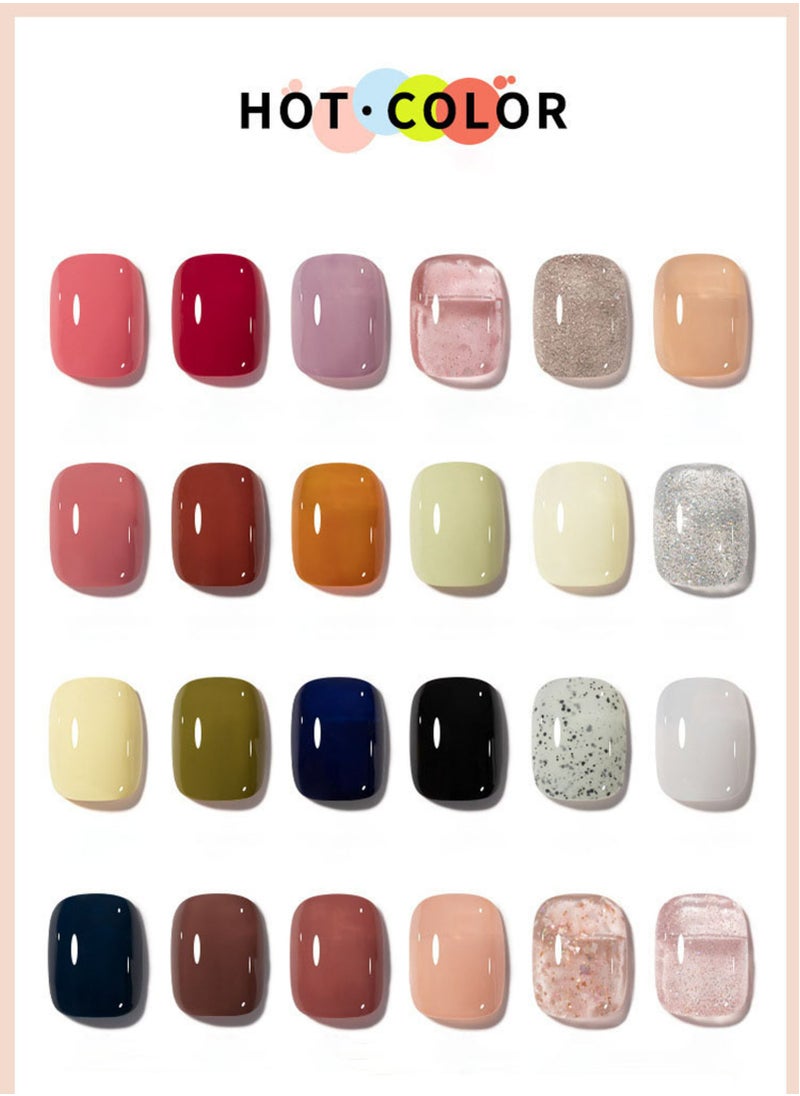 Miss Gooey Nail Polish Colors Cream Solid Gel Nail Polishs Super Shine Nude Quick Dry 60 Seconds Salon-Quality Bright Soak Off UV Lamp Required Home DIY Manicure 10g With Brush  - Image 5