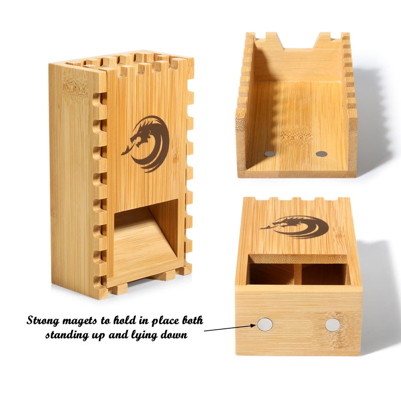 DNDND Bamboo Dice Tower, Folding Dice Tower DND Dice Rolling Tower for Dungeons and Dragons D&D Tabletop Game and RPG Games - Image 3