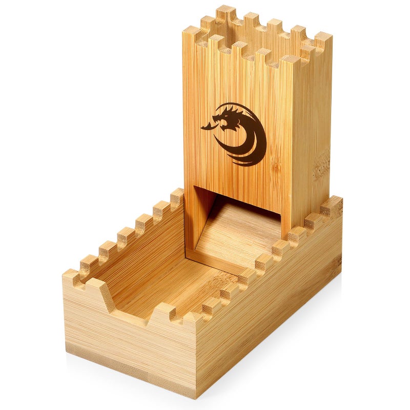 DNDND Bamboo Dice Tower, Folding Dice Tower DND Dice Rolling Tower for Dungeons and Dragons D&D Tabletop Game and RPG Games - Image 1
