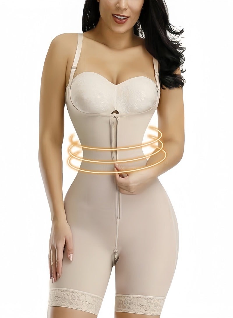 Women's Full Body Daily Lifting Corsets Bustier Waist Trainer Shapewear with Zipper  - Image 1