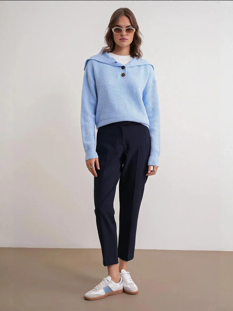 ميكسراي سترة محبوكة بياقة واسعة وأزرار من ميكسراي