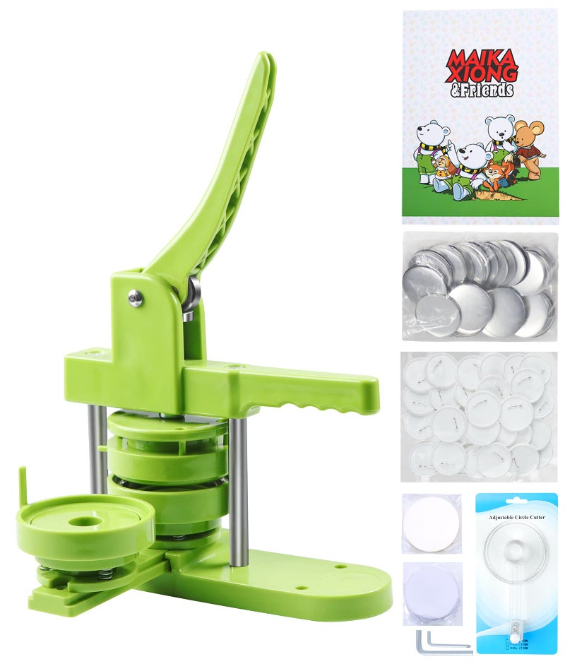 Happizza Happizza Button Maker Machine 75mm3 inch DIY Pin Button Maker Press Machine Kit Badge Button Press Machine Pin Maker Machine with Free 100pcs Button PartsPicturesCircle CutterMagic Book 