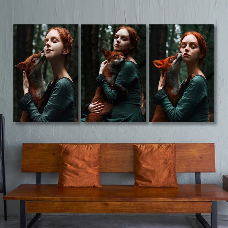 Marktna Three modern-designed canvas paintings with a hollow frame, measuring (150×70), three pieces - Image 1