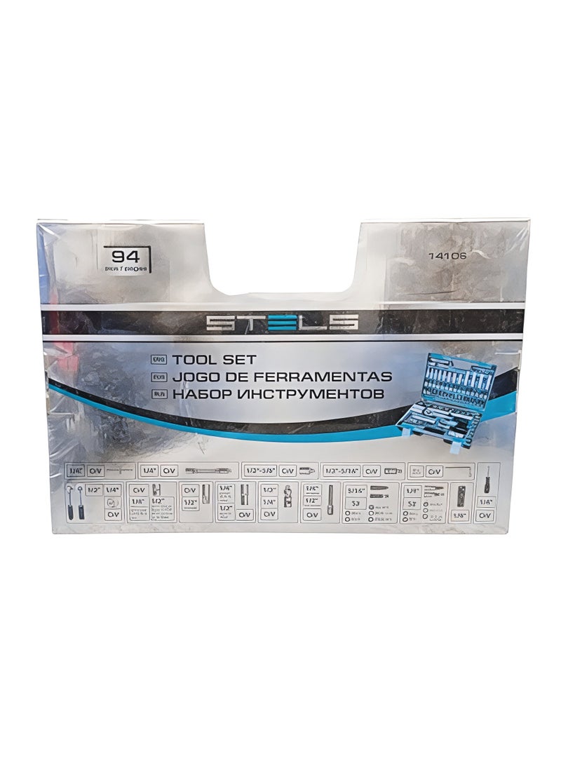 STELS 94-Piece Socket & Wrench Tool Set – 1/2", 3/8" & 1/4" Drive – Chrome Vanadium Steel - Image 2