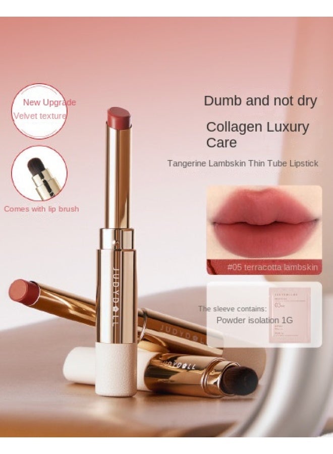 velvet Matte Lipstick, Slim Tube Lipstick, Lip Gloss - Moisturizing, Long-lasting, Non-smudge, Brightening - Image 2