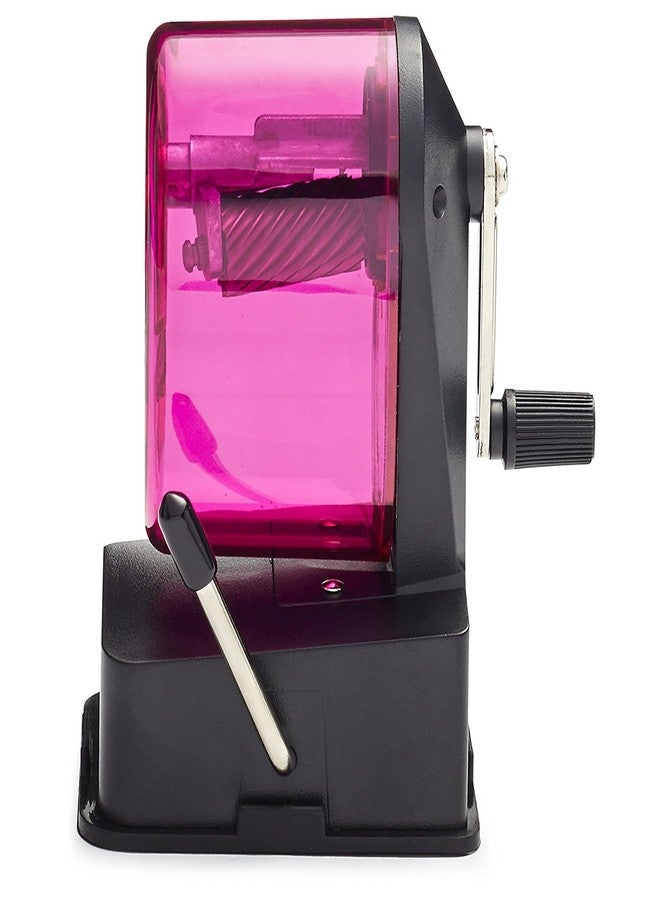 X-Acto 2012687-PNK Bulldog Vacuum Wall Mount Manual Pencil Sharpener, Pink, See-through Receptacle, Affix to Any Nonporous Surface, X-ACTO Hardened Helical Cutter - Image 3
