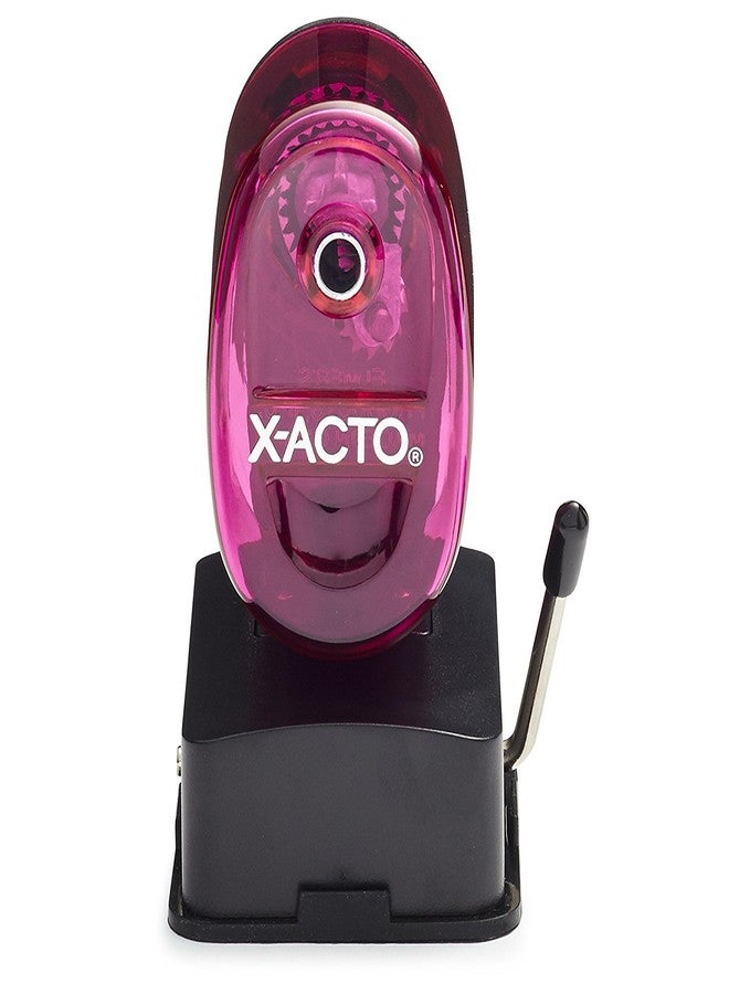 X-Acto 2012687-PNK Bulldog Vacuum Wall Mount Manual Pencil Sharpener, Pink, See-through Receptacle, Affix to Any Nonporous Surface, X-ACTO Hardened Helical Cutter - Image 4