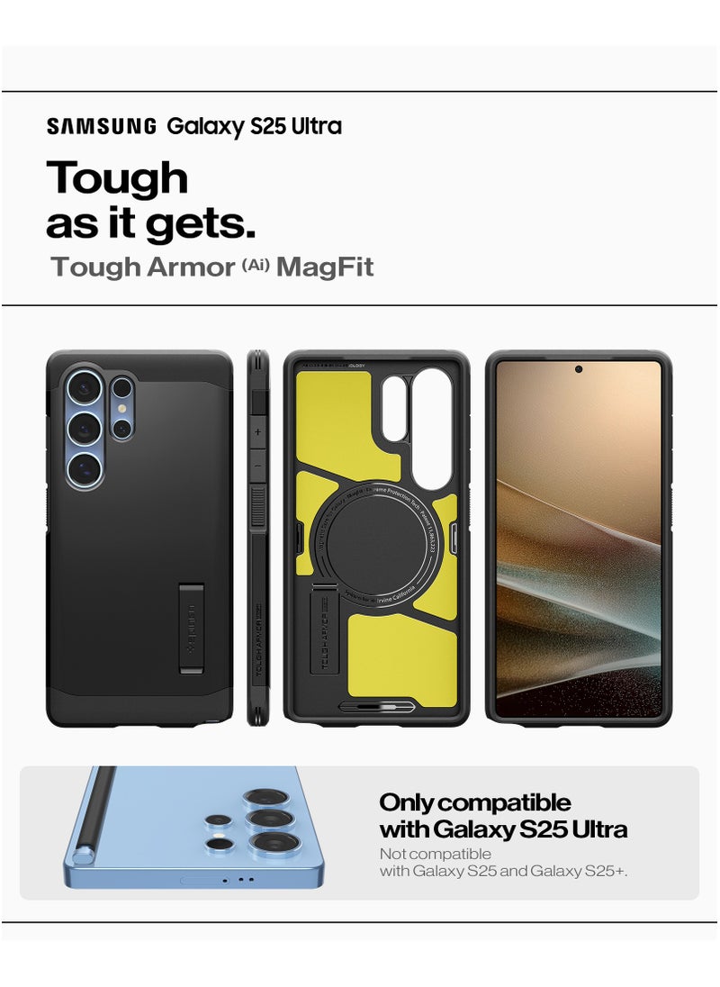 Spigen Tough Armor MagFit for Samsung Galaxy S25 ULTRA Case Cover with MagSafe (2025) - Black  - Image 2