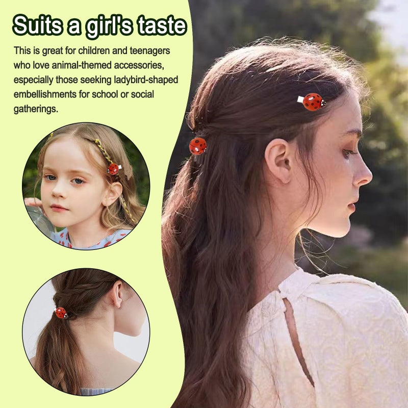 Xanadued 12 Pack Ladybug Hair Clips, Ladybug Clips, Lady Bug Accessories for Cute Insect Decorative Hair Accessories for Back to School, Cosplay - Image 4