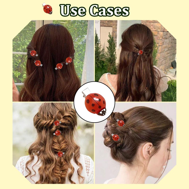 Xanadued 12 Pack Ladybug Hair Clips, Ladybug Clips, Lady Bug Accessories for Cute Insect Decorative Hair Accessories for Back to School, Cosplay - Image 5