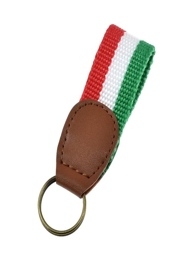 BDM Italy Flag Keychain, Mexico Flag Keychain, Soccer Key Holder, Fabric Ring for Home or car, Man and Woman. - Image 1