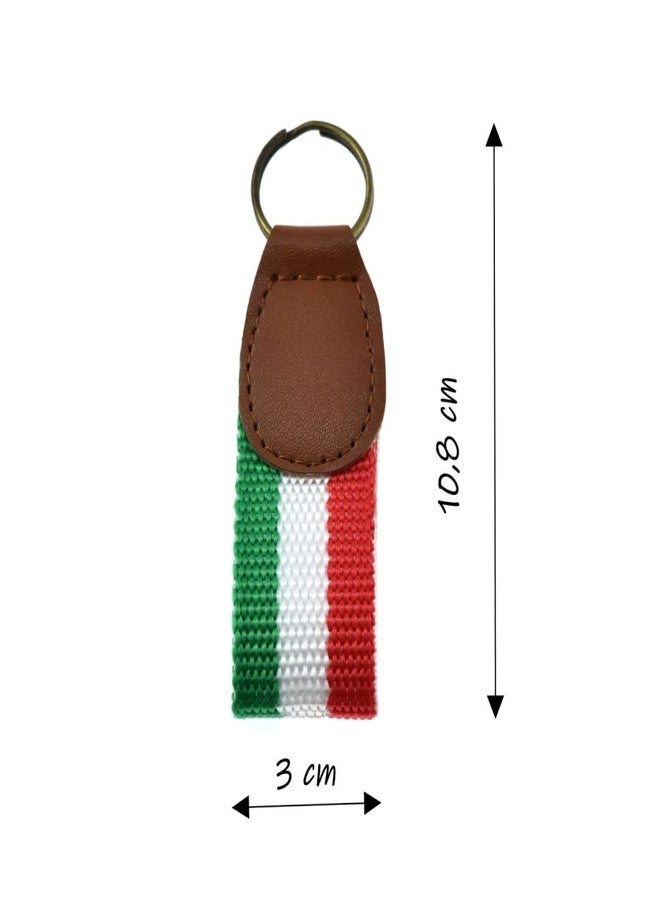BDM Italy Flag Keychain, Mexico Flag Keychain, Soccer Key Holder, Fabric Ring for Home or car, Man and Woman. - Image 2