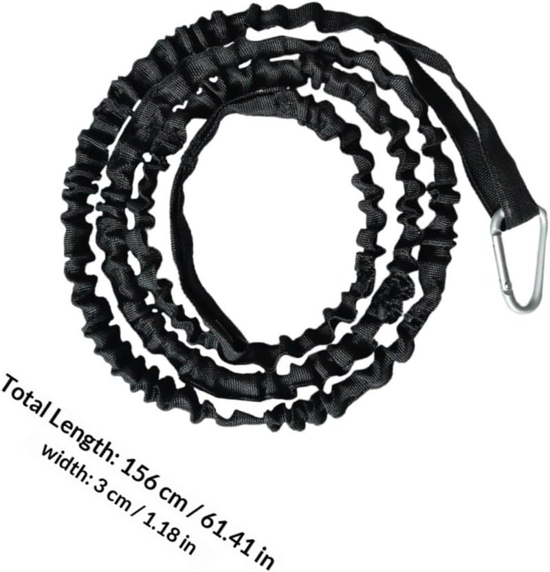 FRCOLOR 4pcs Kayak Paddle Leashes Elastic Adjustable Paddle Strap Ropes Black Kayak Accessories for Boating Canoeing Fishing - Image 2