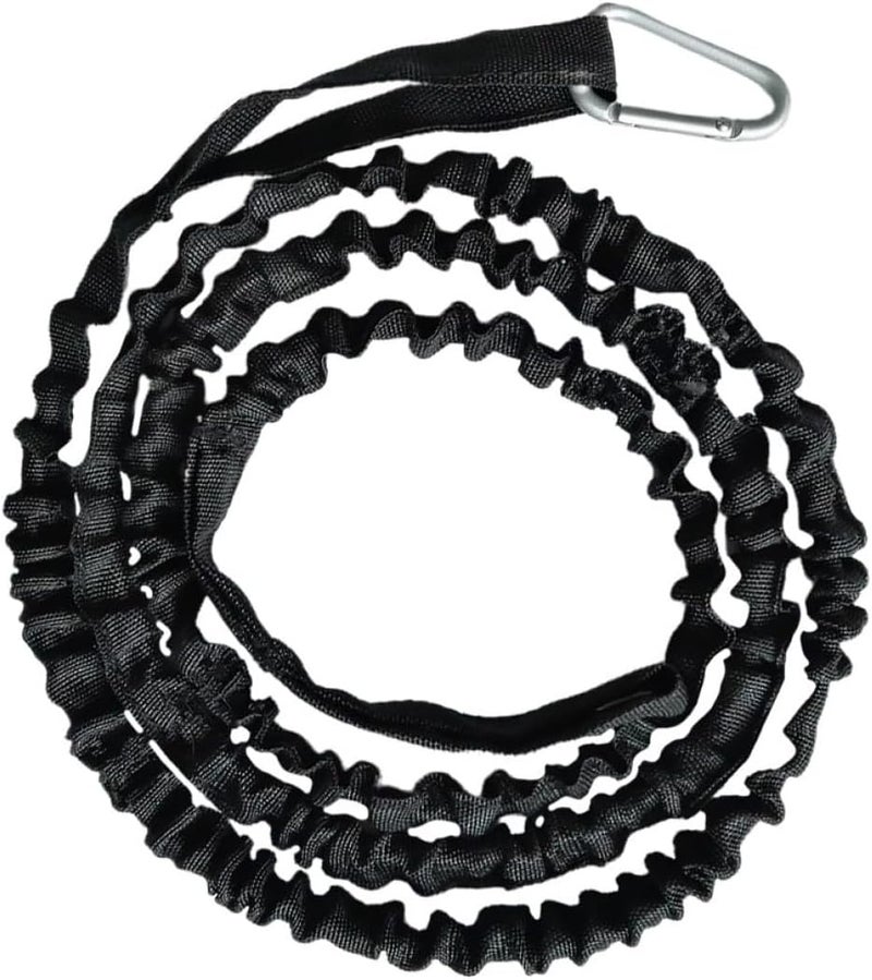 FRCOLOR 4pcs Kayak Paddle Leashes Elastic Adjustable Paddle Strap Ropes Black Kayak Accessories for Boating Canoeing Fishing - Image 1