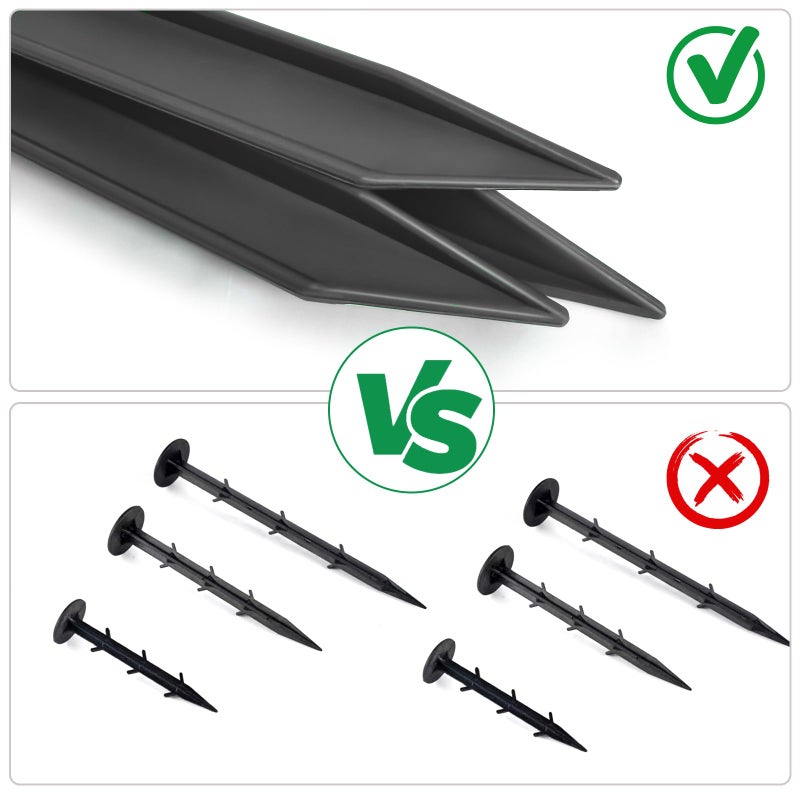 DasTior 40 Pcs Garden Landscape Anchoring Stakes,10 Inches Yard Stakes for Terrace Boards, Weed Fabric, Garden Inflatable Decor Fixing - Image 3