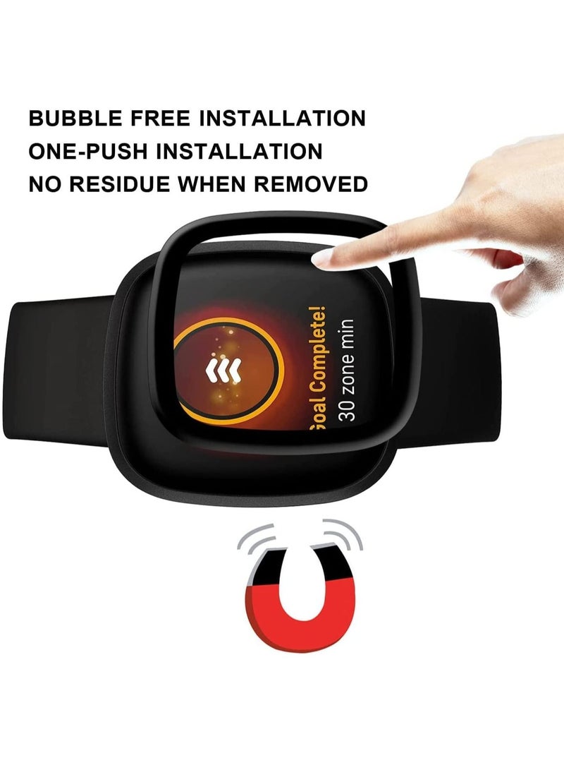 【4PACK】 Compatible with Fitbit Versa 3 Screen Protector, 3D Curved Full Coverage PET Anti-scratch Bubble Free Anti-Fingerprint Easy Install Not Glass Film Screen Protector for Fitbit Versa 3 - Image 5