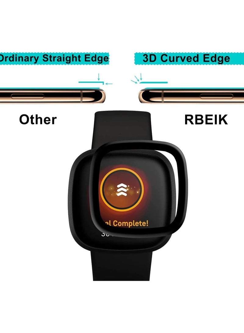 【4PACK】 Compatible with Fitbit Versa 3 Screen Protector, 3D Curved Full Coverage PET Anti-scratch Bubble Free Anti-Fingerprint Easy Install Not Glass Film Screen Protector for Fitbit Versa 3 - Image 4