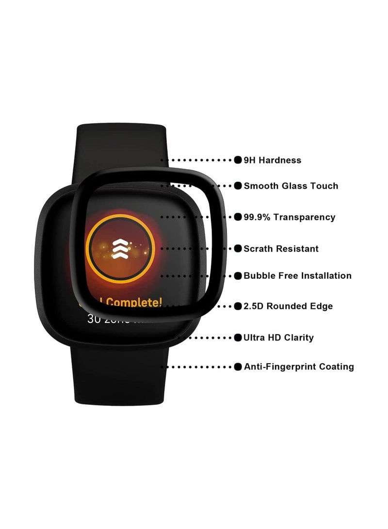 【4PACK】 Compatible with Fitbit Versa 3 Screen Protector, 3D Curved Full Coverage PET Anti-scratch Bubble Free Anti-Fingerprint Easy Install Not Glass Film Screen Protector for Fitbit Versa 3 - Image 2