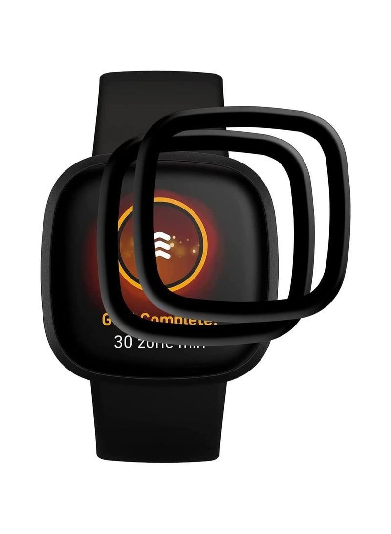 【4PACK】 Compatible with Fitbit Versa 3 Screen Protector, 3D Curved Full Coverage PET Anti-scratch Bubble Free Anti-Fingerprint Easy Install Not Glass Film Screen Protector for Fitbit Versa 3 - Image 1