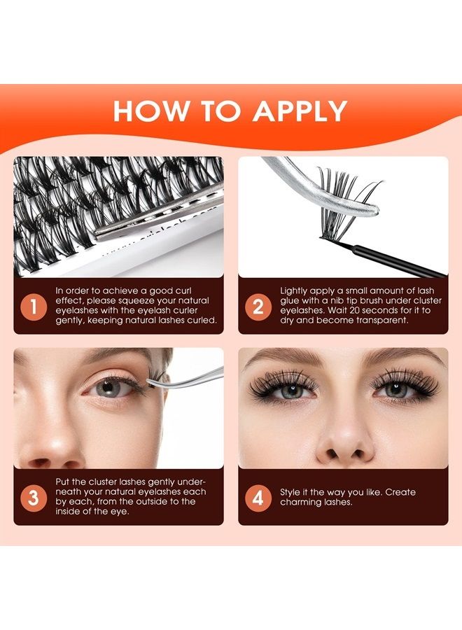280 PCS Individual Lashes Cluster DIY Lash Clusters 30D 0.07 D Curl 8-16mm Cluster Lashes DIY Individual Eyelashes Lashes Wisps Reusable Soft Mini Cluster Eyelash Extensions at Home (30D 0.07 D 8-16)