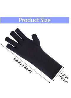 ANCIRS ANCIRS UV Gloves for Gel Nail Lamp, Anti UV Fingerless Gloves for Nail Art DIY Accessories, Gel Manicure UV Shield Gloves for Hand Skin Care Protection-Black  - Image 2