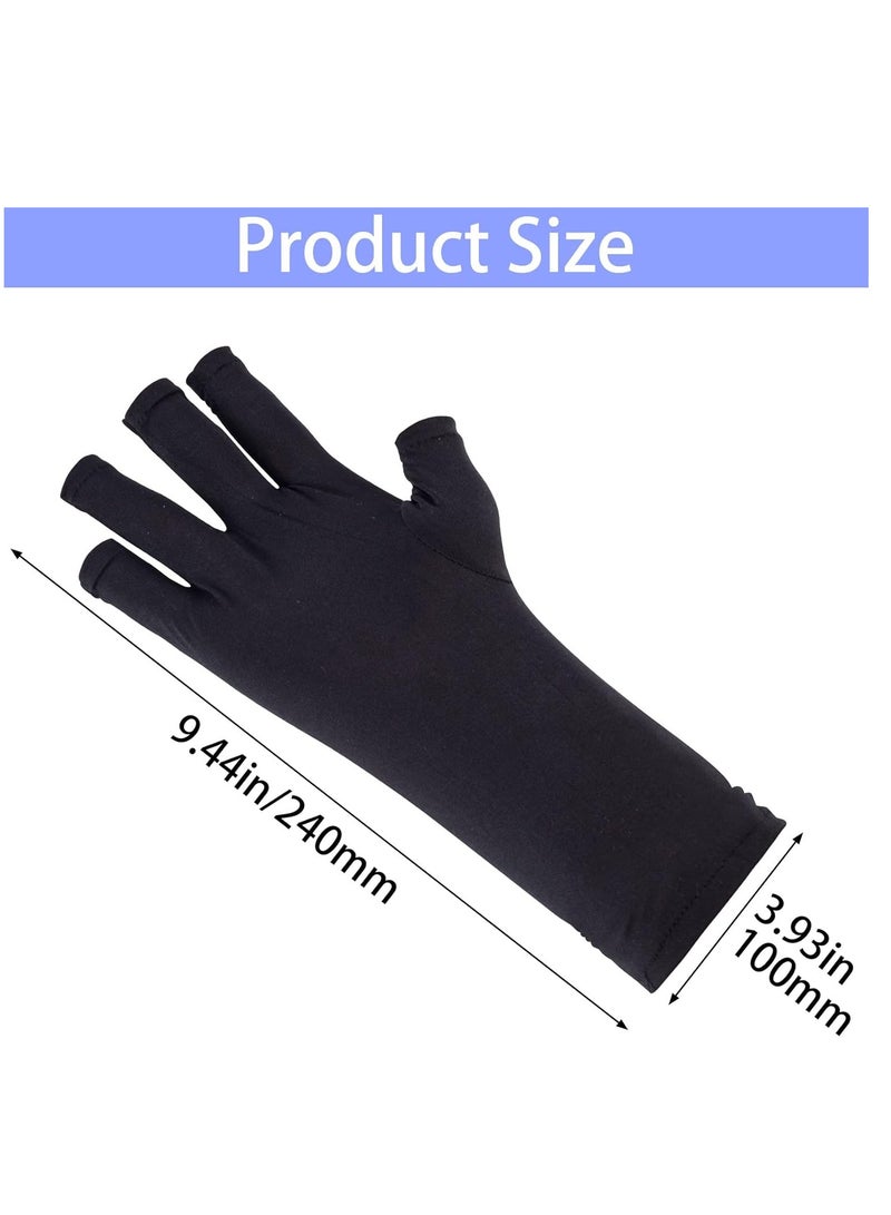 ANCIRS ANCIRS UV Gloves for Gel Nail Lamp, Anti UV Fingerless Gloves for Nail Art DIY Accessories, Gel Manicure UV Shield Gloves for Hand Skin Care Protection-Black  - Image 2