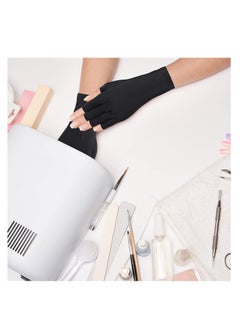 ANCIRS ANCIRS UV Gloves for Gel Nail Lamp, Anti UV Fingerless Gloves for Nail Art DIY Accessories, Gel Manicure UV Shield Gloves for Hand Skin Care Protection-Black  - Image 4