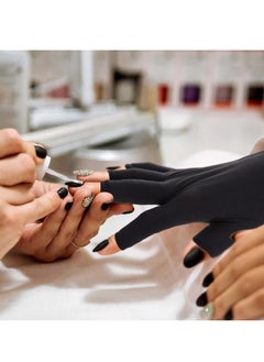 ANCIRS ANCIRS UV Gloves for Gel Nail Lamp, Anti UV Fingerless Gloves for Nail Art DIY Accessories, Gel Manicure UV Shield Gloves for Hand Skin Care Protection-Black  - Image 3