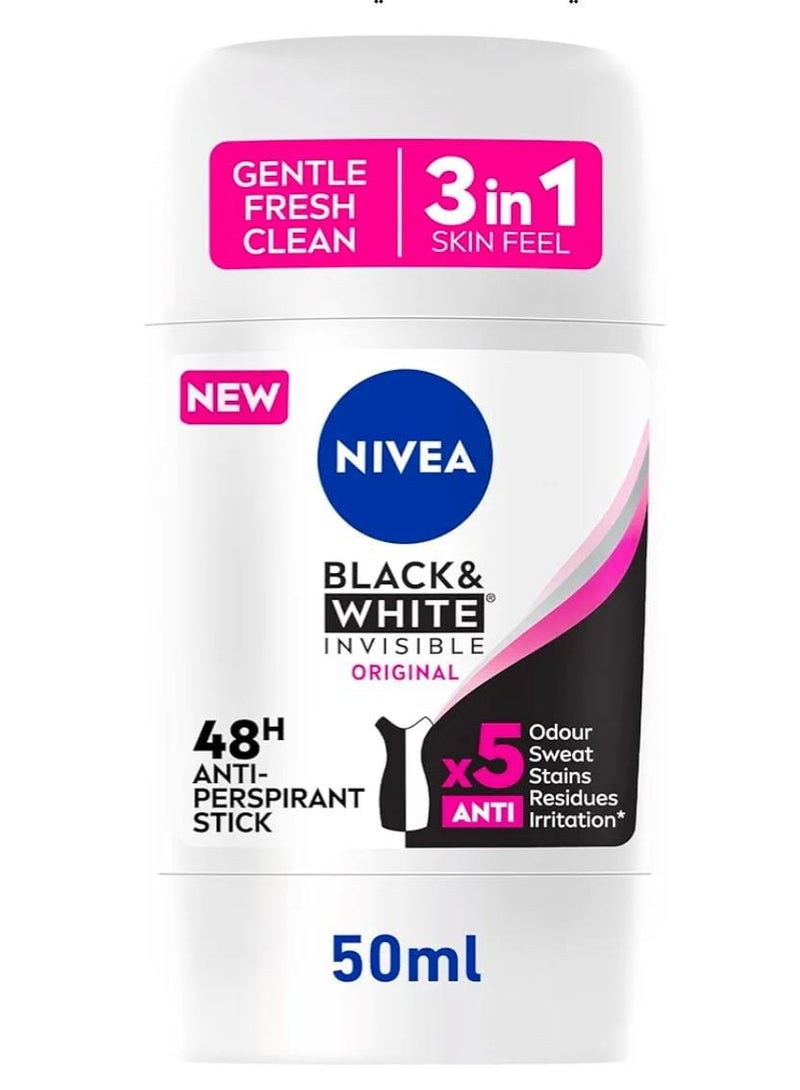 Nivea Black & White Invisible clear Antiperspirant Roll-on for Women 50ml - Image 1