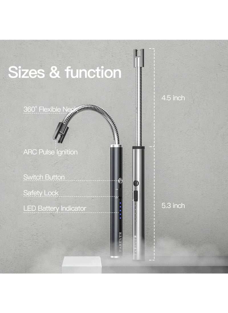 SKY-TOUCH Arc Lighter, Flameless Electronic Lighter with LED Battery Indicator, Rechargeable USB Lighter, Wind & Weatherproof Lighter for Kitchen, Barbecue, Candles, Gas Stove  - Image 2