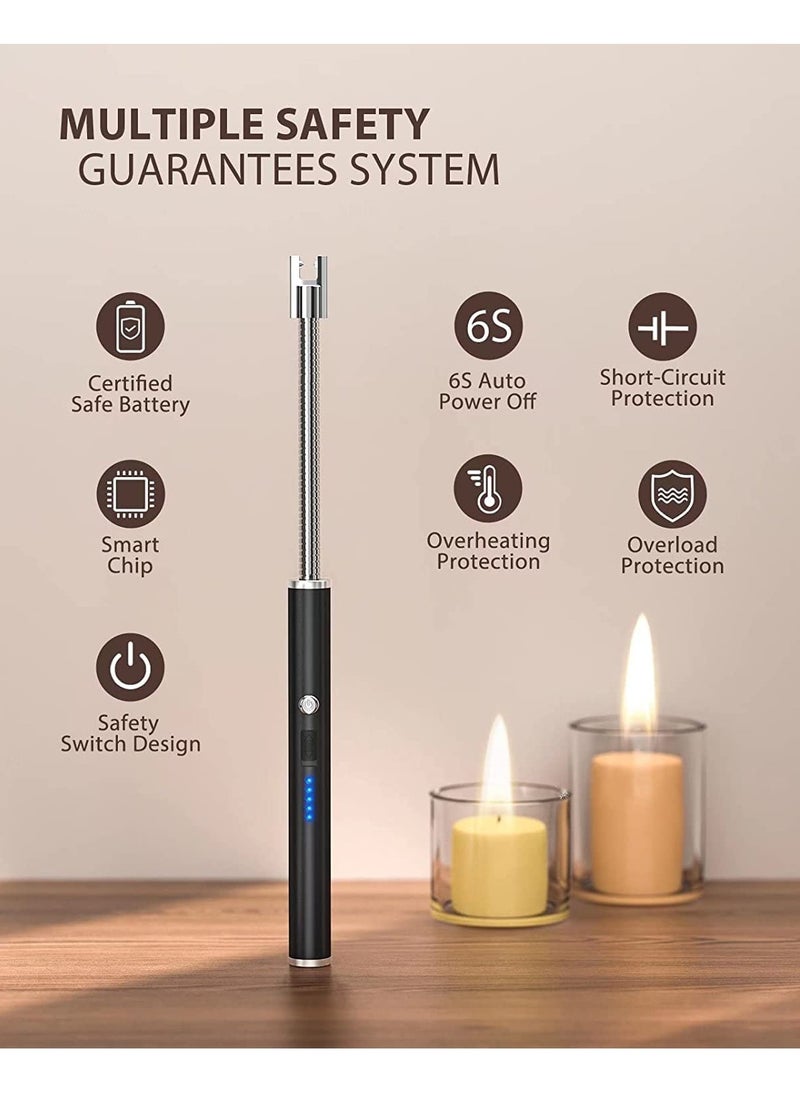 SKY-TOUCH - Arc Lighter, Flameless Electronic Lighter with LED Battery Indicator, Rechargeable USB Lighter, Wind & Weatherproof Lighter for Kitchen, Barbecue, Candles, Gas Stove - Image 1