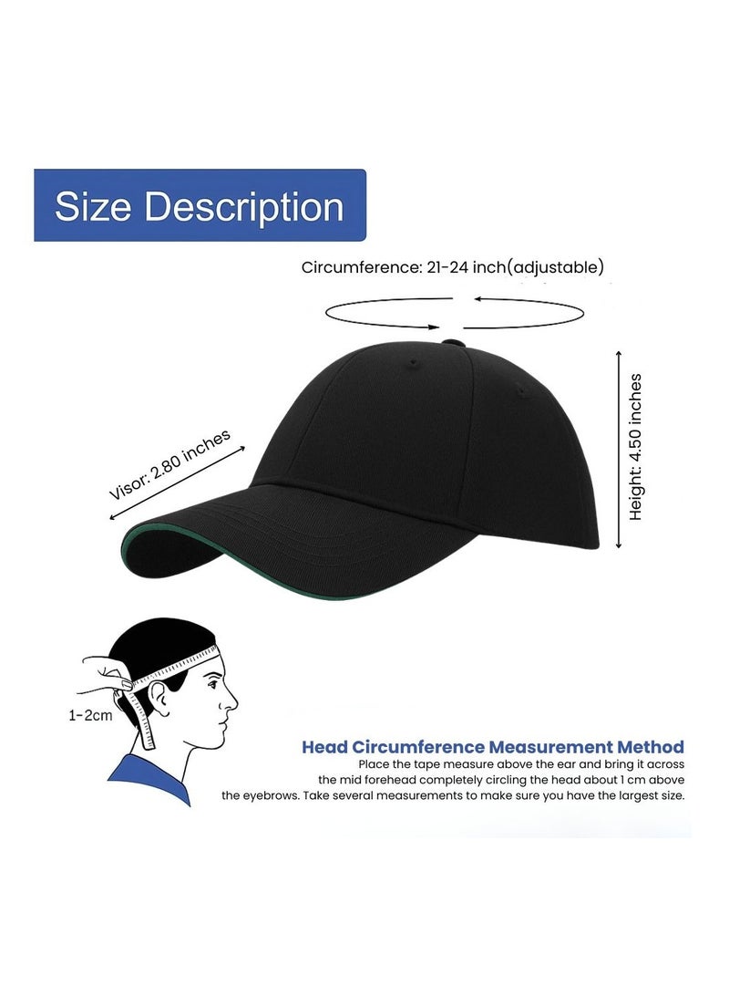 NENOUSH Nenoush Plain Sandwich Baseball Cotton Classic and adjustable buckle closure Cap for Unisex Black Green Sandwich - Image 5