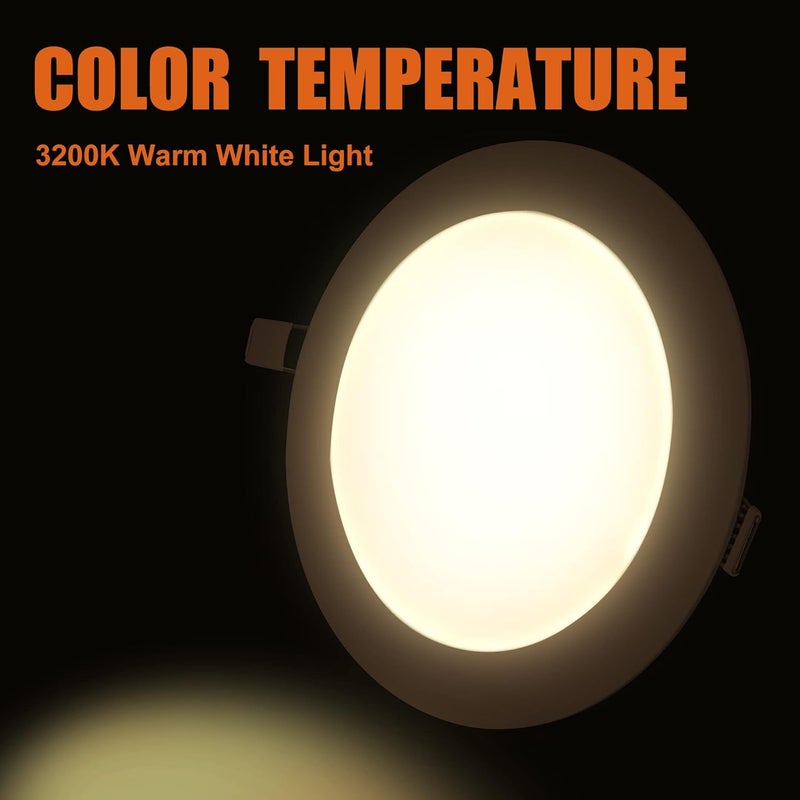 Facon 6.5 Inch 12V LED RV Puck Light - 4 Pack Aluminum Recessed Mount Slim Panel Light for RV, Camper, Motorhome, Trailer, Boat - Image 4