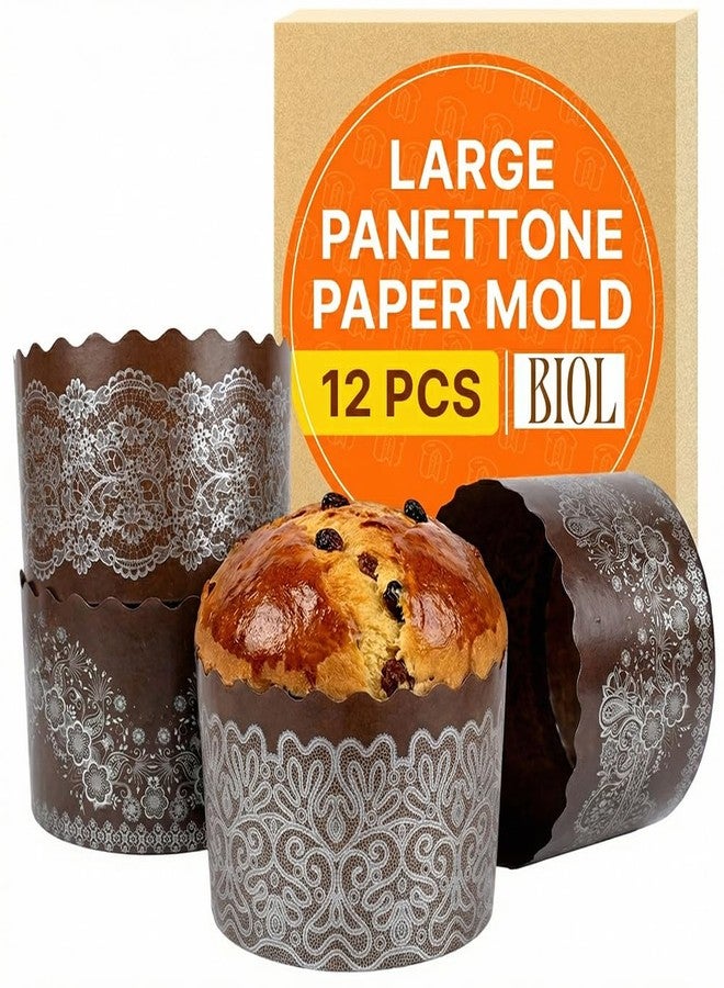 BIOL 15 oz Easter Bread Paper Molds for Baking 450 gr Large Panettone Paper Mold - 12 Pack Non Stick Kulich Paska Form (15oz) - Image 1