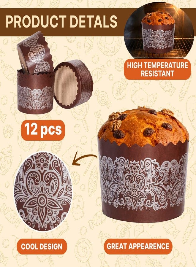 BIOL 15 oz Easter Bread Paper Molds for Baking 450 gr Large Panettone Paper Mold - 12 Pack Non Stick Kulich Paska Form (15oz) - Image 3