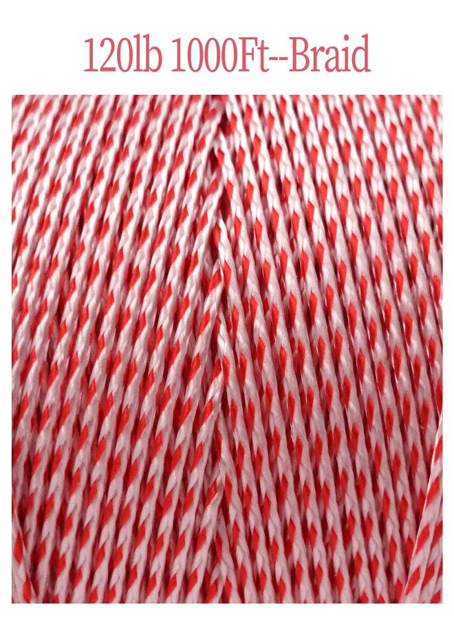 Simxkai Briadied Red & White Dacron Line for Flying Kite Outdoors Abrasion Resistant (1000ft_120lb) - Image 4