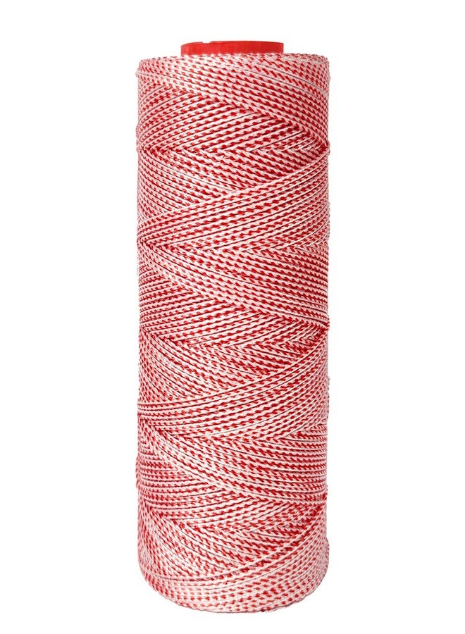Simxkai Briadied Red & White Dacron Line for Flying Kite Outdoors Abrasion Resistant (1000ft_120lb) - Image 1