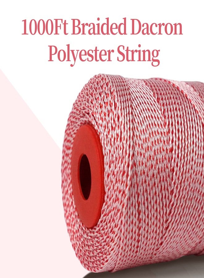 Simxkai Briadied Red & White Dacron Line for Flying Kite Outdoors Abrasion Resistant (1000ft_120lb) - Image 2