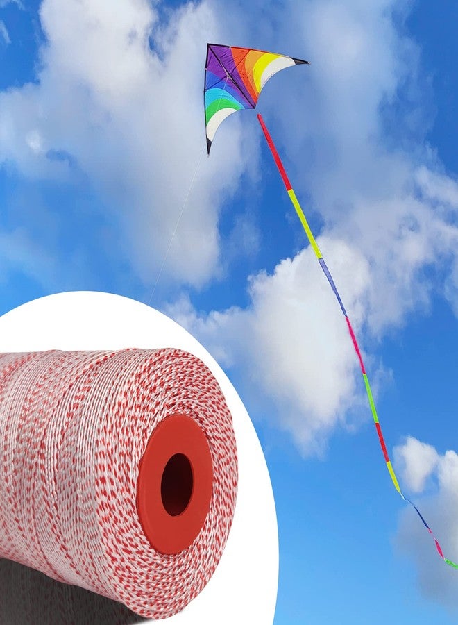 Simxkai Briadied Red & White Dacron Line for Flying Kite Outdoors Abrasion Resistant (1000ft_120lb) - Image 3