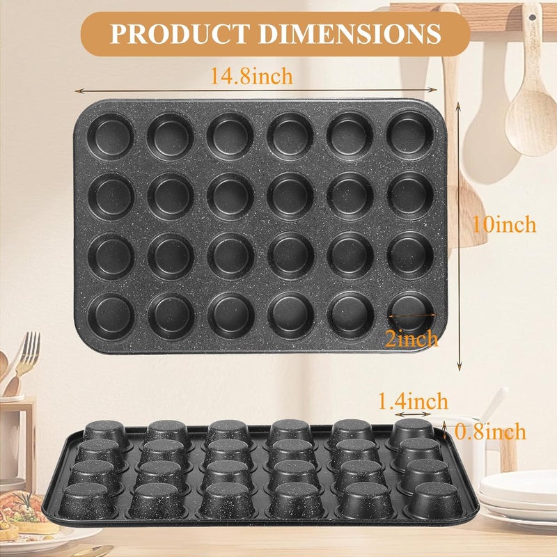 Walooza Mini Muffin & Cheesecake Pan, Nonstick 24, Toast Oven Baking Supplies - Image 3